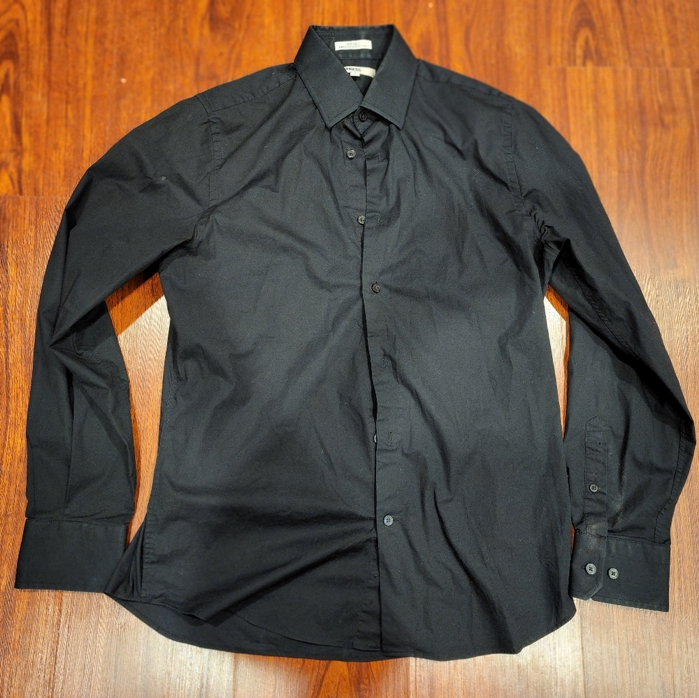 Men's Button Down Dress Shirt Fitted Medium